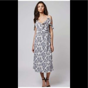 Topshop Cold Shoulder Midi Dress Size Small
